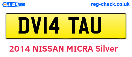 DV14TAU are the vehicle registration plates.