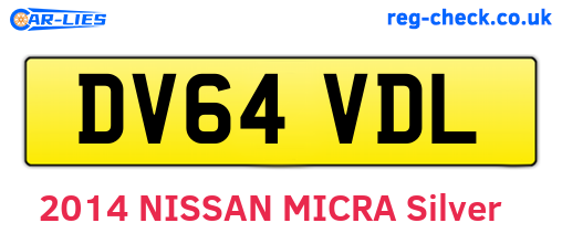 DV64VDL are the vehicle registration plates.
