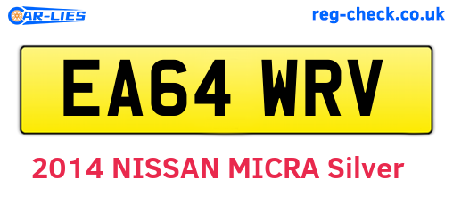 EA64WRV are the vehicle registration plates.