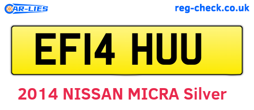 EF14HUU are the vehicle registration plates.