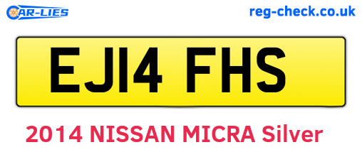 EJ14FHS are the vehicle registration plates.