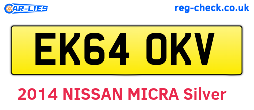 EK64OKV are the vehicle registration plates.