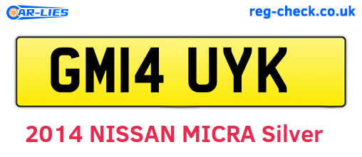 GM14UYK are the vehicle registration plates.