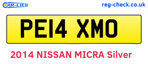 PE14XMO are the vehicle registration plates.
