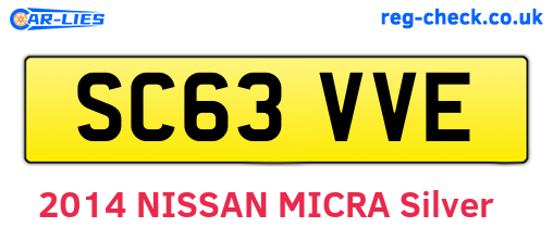 SC63VVE are the vehicle registration plates.
