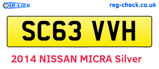 SC63VVH are the vehicle registration plates.