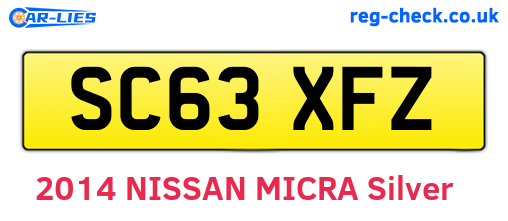 SC63XFZ are the vehicle registration plates.