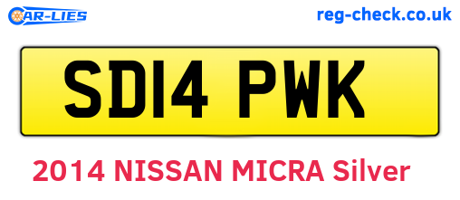 SD14PWK are the vehicle registration plates.