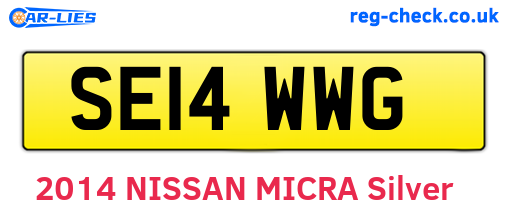 SE14WWG are the vehicle registration plates.