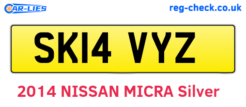 SK14VYZ are the vehicle registration plates.