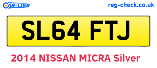 SL64FTJ are the vehicle registration plates.