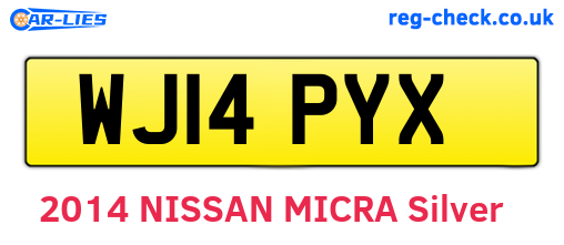 WJ14PYX are the vehicle registration plates.
