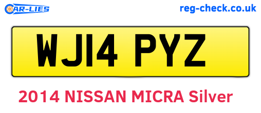 WJ14PYZ are the vehicle registration plates.