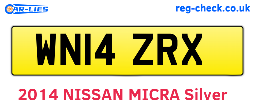 WN14ZRX are the vehicle registration plates.