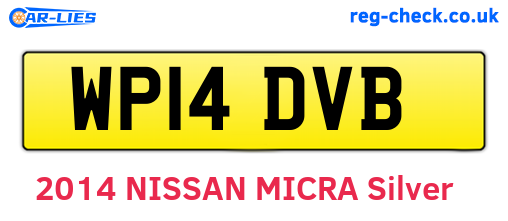 WP14DVB are the vehicle registration plates.