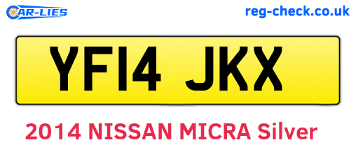YF14JKX are the vehicle registration plates.