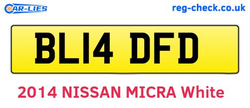 BL14DFD are the vehicle registration plates.