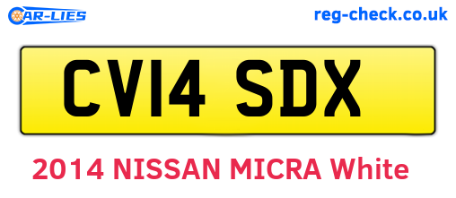 CV14SDX are the vehicle registration plates.