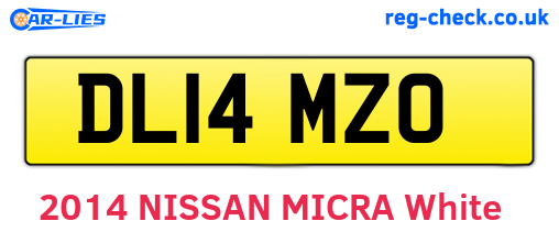 DL14MZO are the vehicle registration plates.