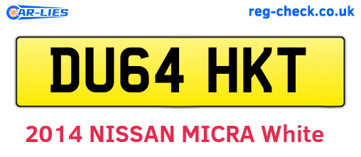 DU64HKT are the vehicle registration plates.