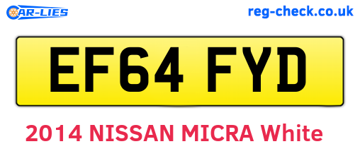 EF64FYD are the vehicle registration plates.