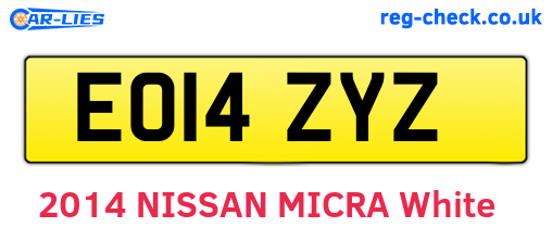 EO14ZYZ are the vehicle registration plates.