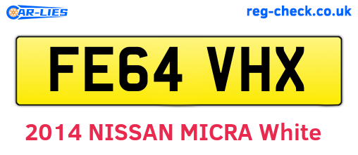 FE64VHX are the vehicle registration plates.