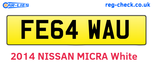 FE64WAU are the vehicle registration plates.