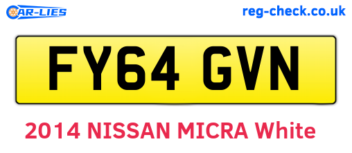 FY64GVN are the vehicle registration plates.