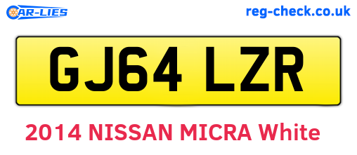 GJ64LZR are the vehicle registration plates.