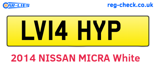 LV14HYP are the vehicle registration plates.