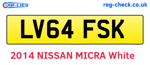 LV64FSK are the vehicle registration plates.
