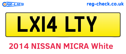 LX14LTY are the vehicle registration plates.