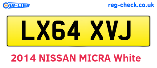 LX64XVJ are the vehicle registration plates.