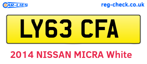 LY63CFA are the vehicle registration plates.