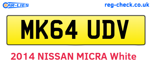 MK64UDV are the vehicle registration plates.