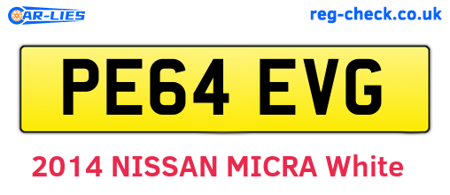 PE64EVG are the vehicle registration plates.