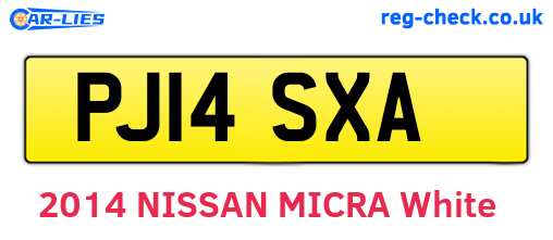 PJ14SXA are the vehicle registration plates.