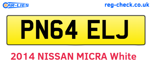 PN64ELJ are the vehicle registration plates.