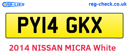 PY14GKX are the vehicle registration plates.
