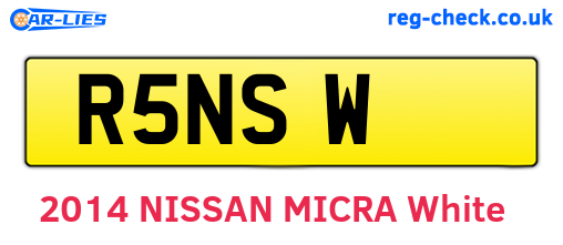 R5NSW are the vehicle registration plates.