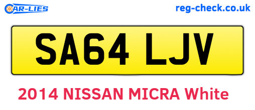 SA64LJV are the vehicle registration plates.