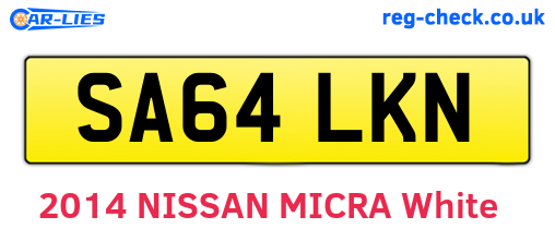 SA64LKN are the vehicle registration plates.