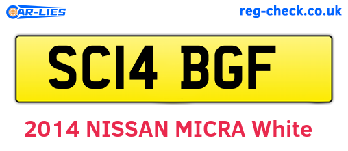 SC14BGF are the vehicle registration plates.