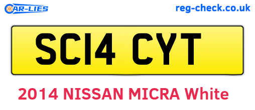 SC14CYT are the vehicle registration plates.