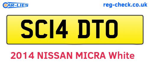 SC14DTO are the vehicle registration plates.