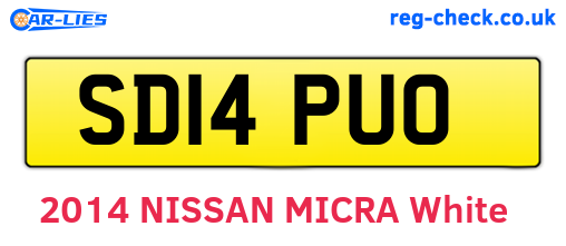 SD14PUO are the vehicle registration plates.