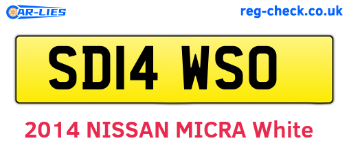 SD14WSO are the vehicle registration plates.