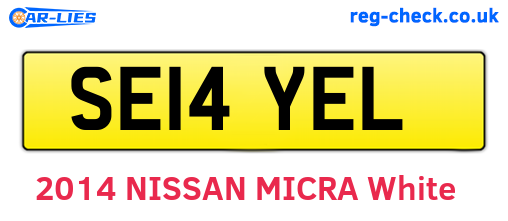 SE14YEL are the vehicle registration plates.