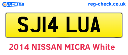 SJ14LUA are the vehicle registration plates.